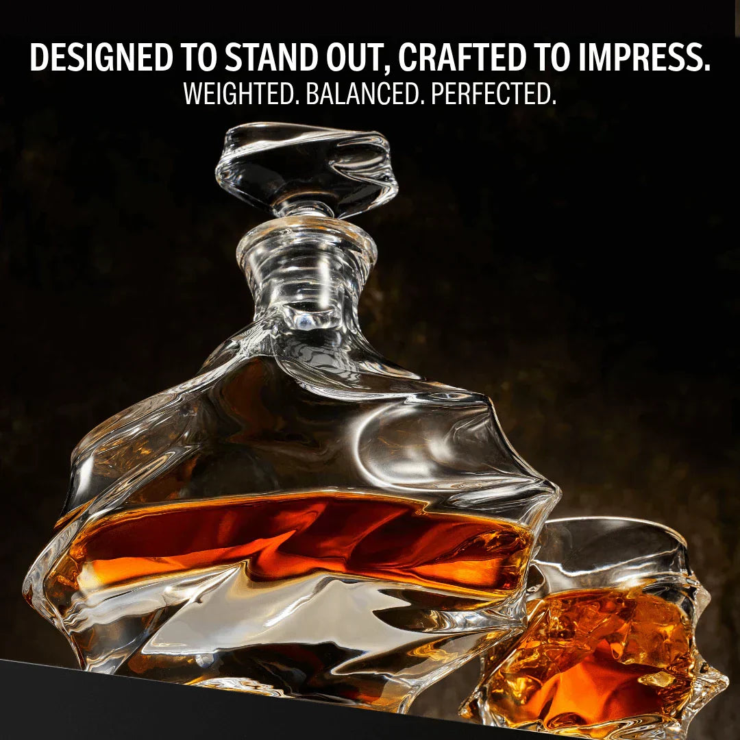Storm Japanese Crystal Glasses & Decanter Set